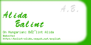 alida balint business card